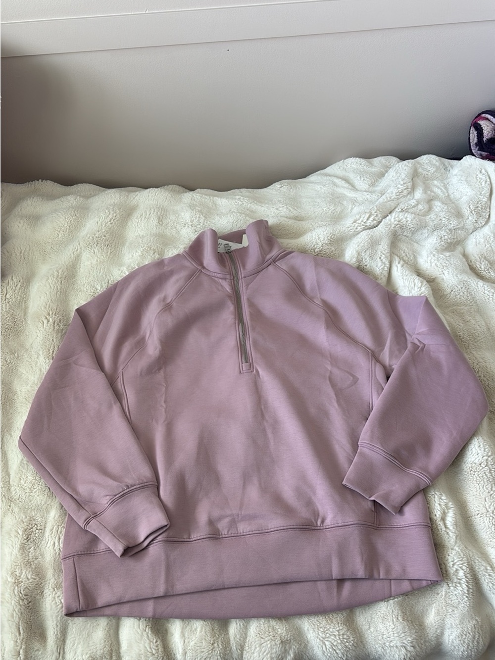 Sweat Abercrombie YPB neoKNIT demi-zip mauve rose